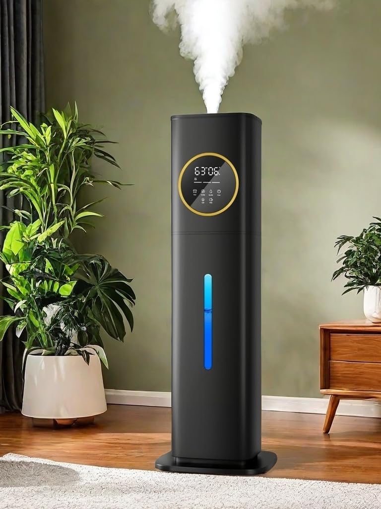 Humidifier Large Room Bedroom with Night Light, 2.1Gal(8L) Humidifiers for Home with Essential Oil Diffuser, Top Fill Whole House Cool Mist Humidifiers for Plants Baby Kids Adults(Black) Clarke's Vibe Store