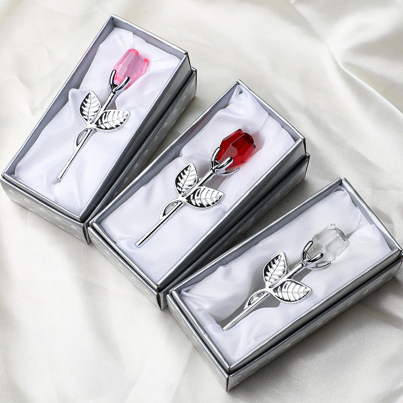 New Valentine's Day Metal Crystal Rose Decorations Clarke Vibe Store