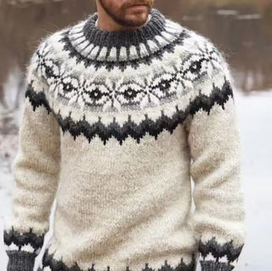 Mens Crew-Neck Sweatshirt With 3D Digital Print On Coarse Needle Fabric Siqur Salute