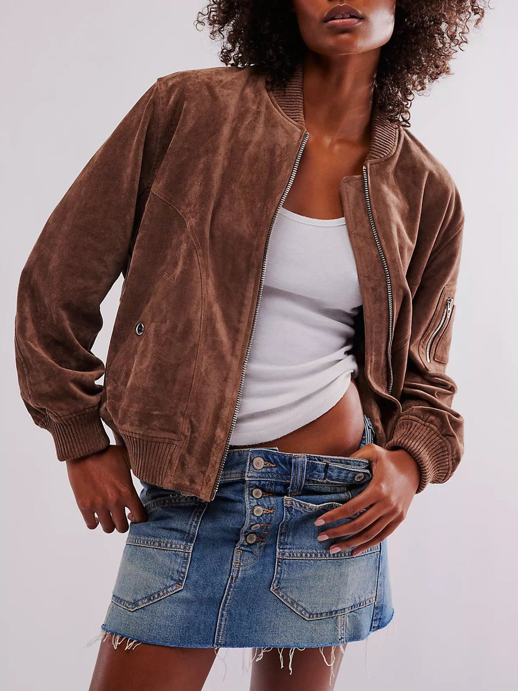 Casual Suede Zipped Jacket Clarke Vibe Store