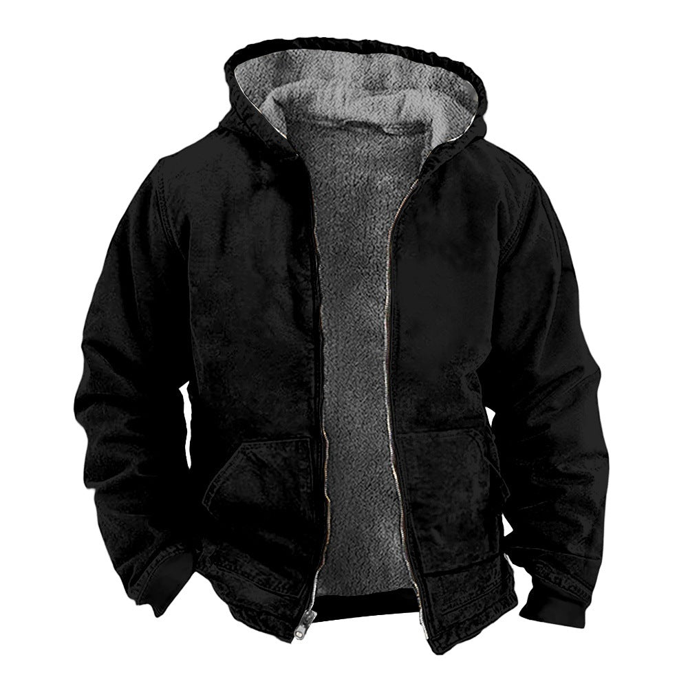 Loose-fitting Hooded Zip-up Trendy Cotton Jacket Siqur Salute