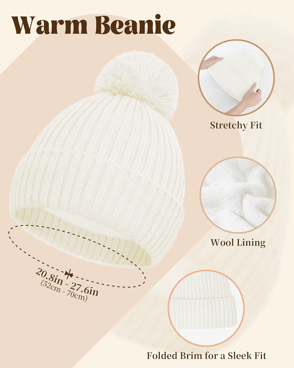 DODOKIE 5 Pieces Winter Beanie Hat Scarf Gloves Touchscreen & Thick Socks Set for Women Stocking Stuffers Mom Clarke's Vibe Store