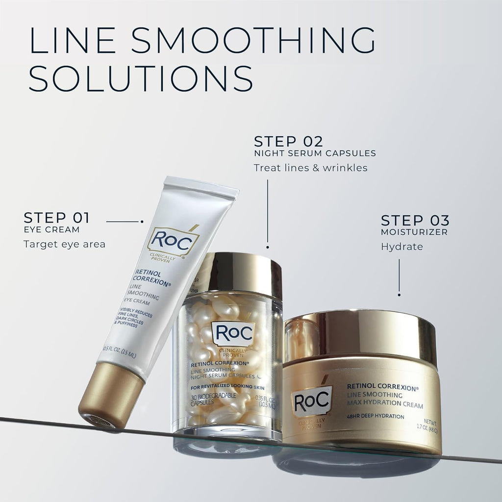RoC Retinol Correxion Max Daily Hydration Anti-Aging Face Moisturizer with Hyaluronic Acid, Oil Free Skin Care Cream for Fine Lines, Dark Spots, Post-Acne Scars, Retinol Moisturizer, 1.7 Ounces Clarke's Vibe Store