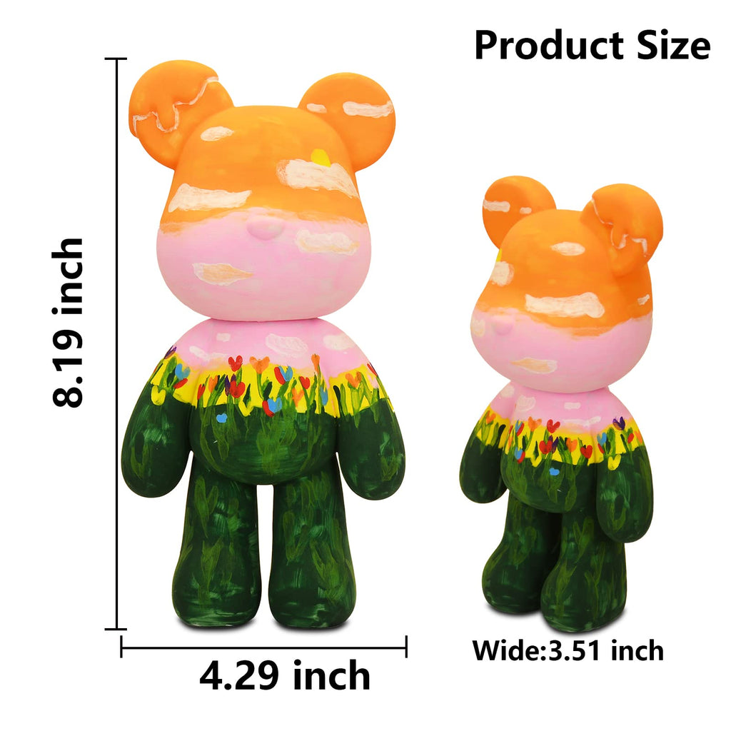 DIY Creative Blank Painting Fluid Bear Figure Kit, Multicolor Mix Paint Design for Home Decoration (Blue, Fluid Bear) Clarke Vibe Store