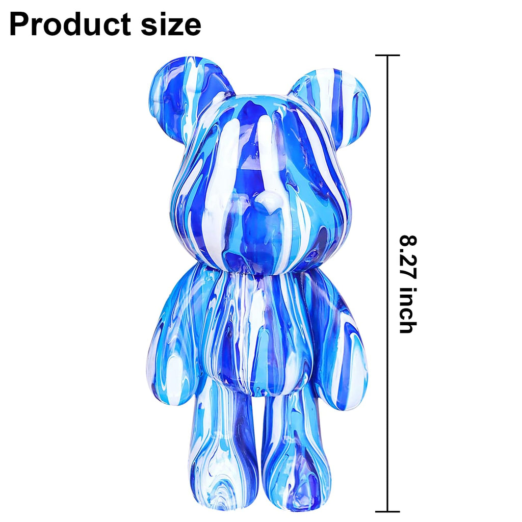 DIY Creative Blank Painting Fluid Bear Figure Kit, Multicolor Mix Paint Design for Home Decoration (Blue, Fluid Bear) Clarke Vibe Store
