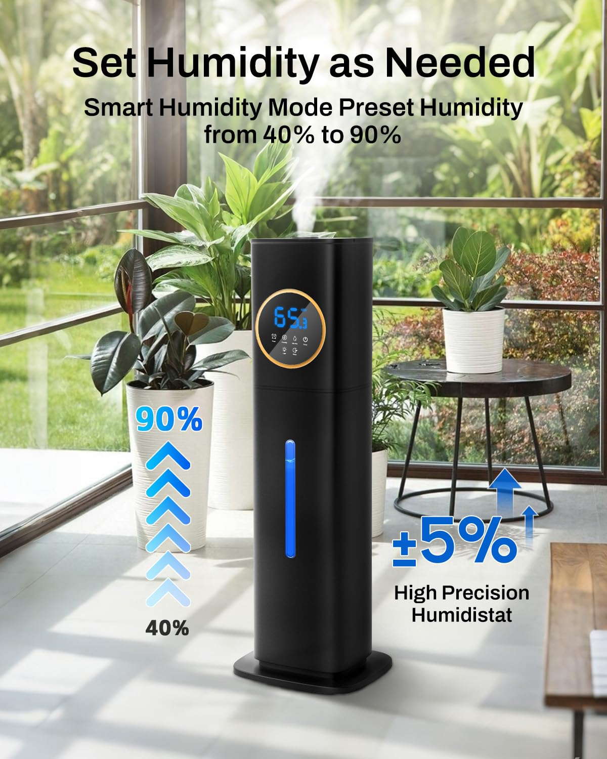 Humidifier Large Room Bedroom with Night Light, 2.1Gal(8L) Humidifiers for Home with Essential Oil Diffuser, Top Fill Whole House Cool Mist Humidifiers for Plants Baby Kids Adults(Black) Clarke's Vibe Store