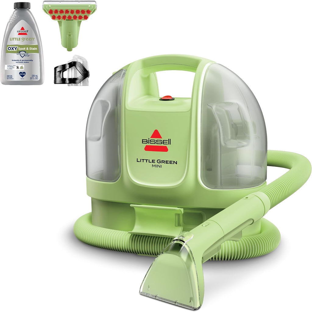 BISSELL Little Green Mini Portable Carpet and Upholstery Deep Cleaner, Car/Auto Detailer, with HydroRinse Self-Cleaning Tool and 4" Tough Stain Tool, Tea Green, 4075 Clarke's Vibe Store