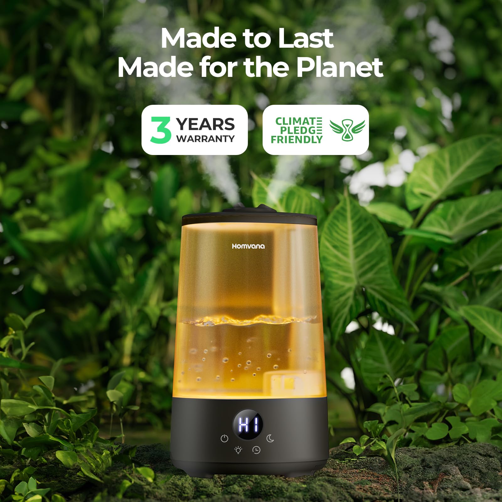 Homvana Humidifiers for Bedroom Home, 3.6 L Cool Mist Top-Fill 34H Super Long Time, Quiet 23dB, Baby Humidifier, Oil Diffuser for Large Room, House, Plant, Nursery, Office, BPA FREE, Ultrasonic (Grey) Clarke's Vibe Store
