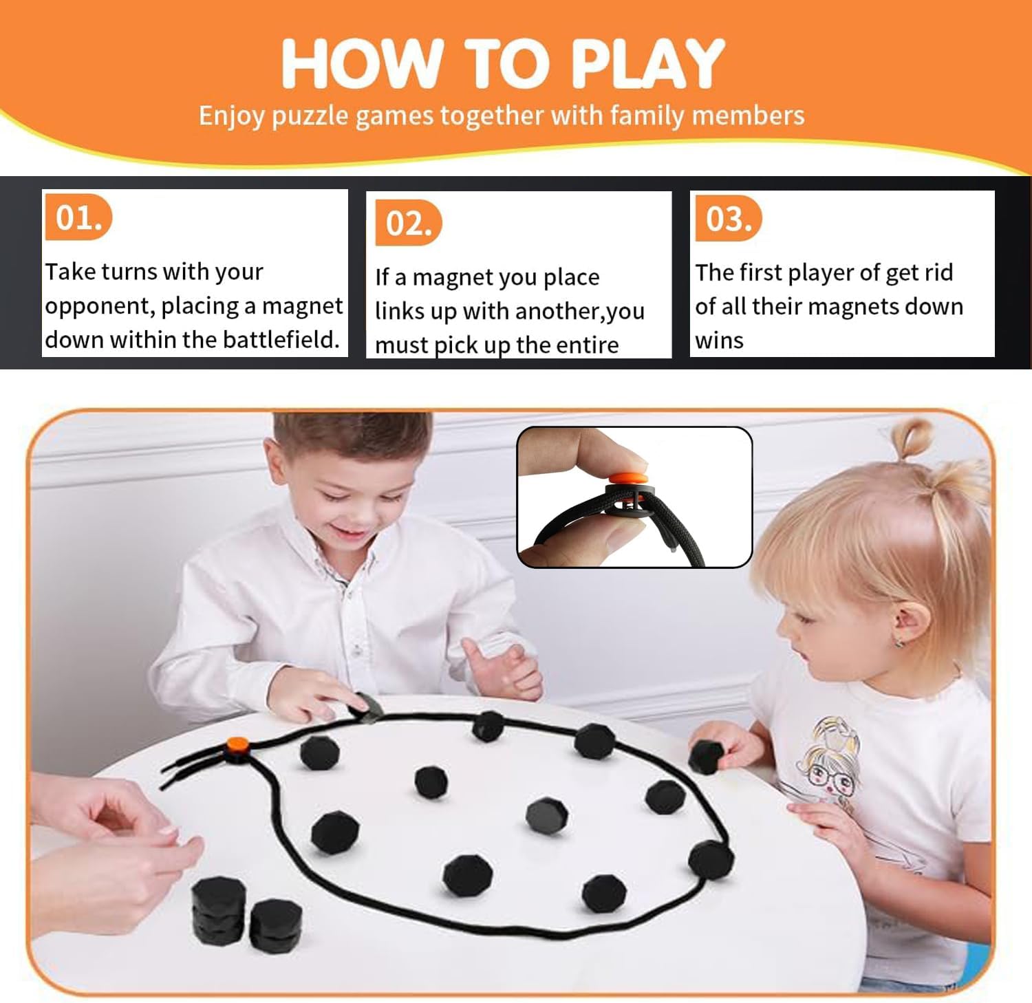 2025 New Magnetic Chess Game Set with 20 Stones & Rope for Adults Kid, Portable Multiplayer Magnet Strategy Board Game, Christmas New Year Family Games for Kids and Adults Clarke Vibe Store