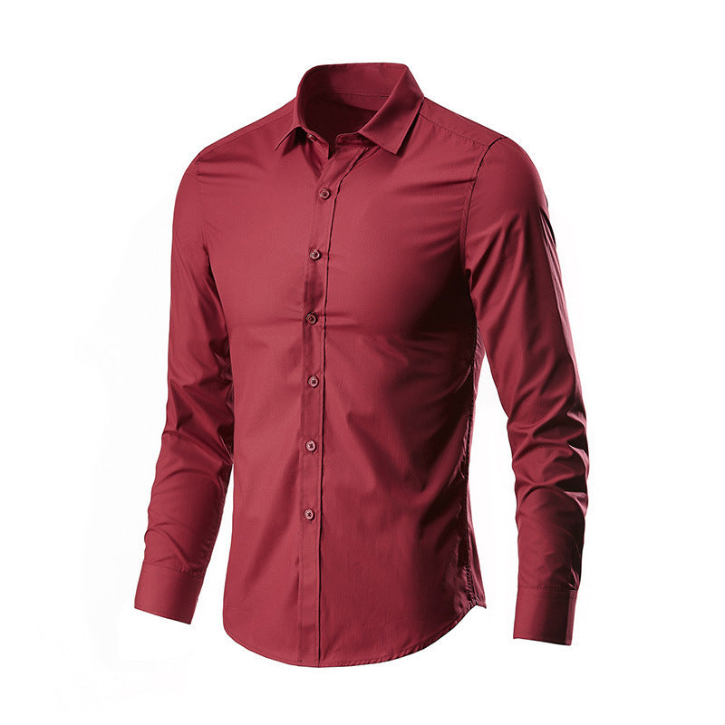 Men White Casual Suit Shirt Solid Color Clarke Vibe Store