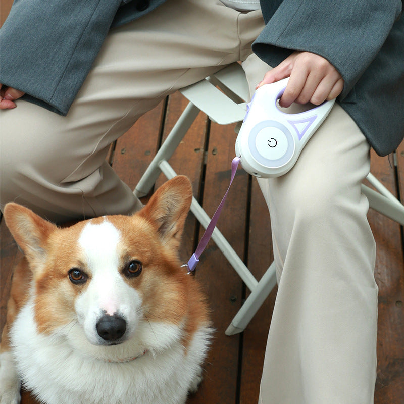 Dog Leash Retractable Leash And Dog Collar Spotlight Automatic Pet Dog Cat Traction Rope For Small Medium Dogs Pet Product Siqur Salute