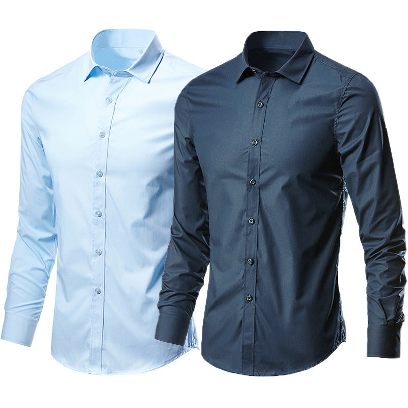 Men White Casual Suit Shirt Solid Color Clarke Vibe Store