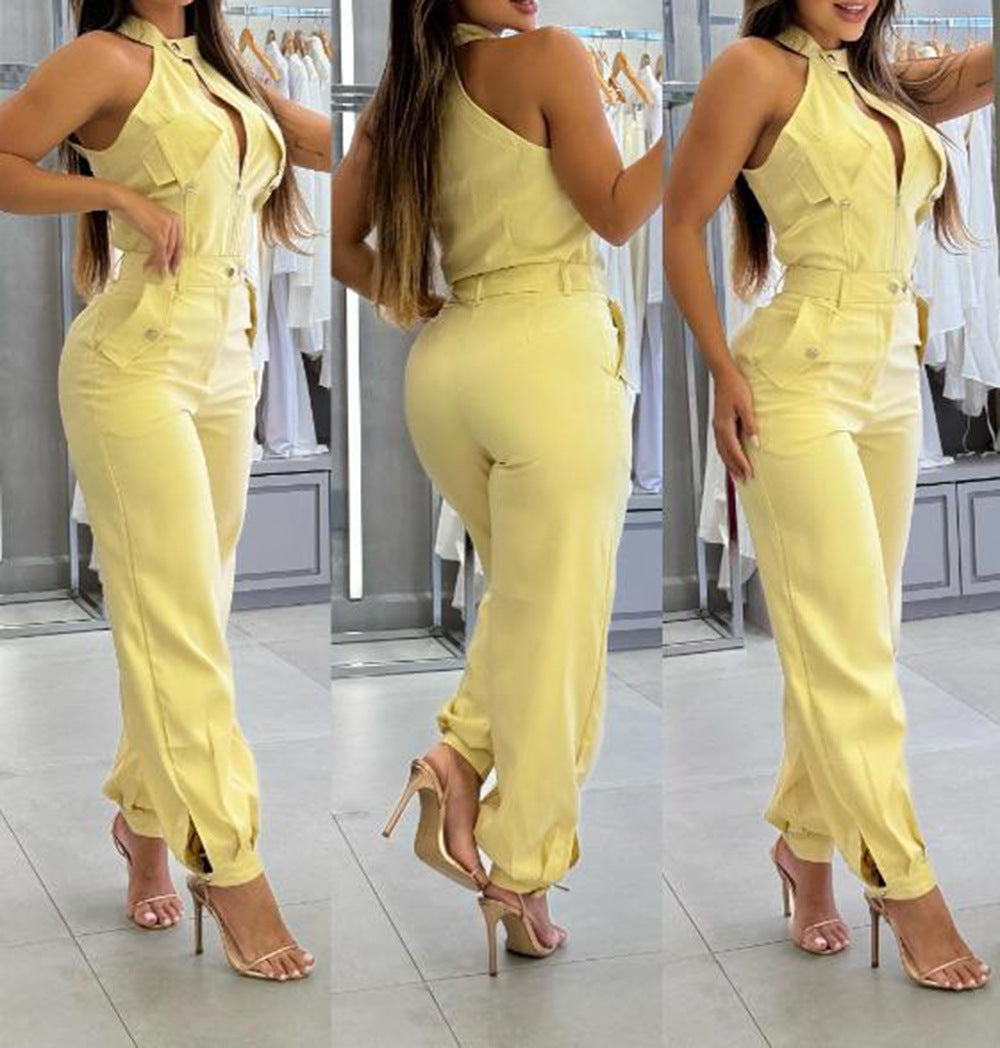 Halter Top Casual Working Pants Two-piece Suit Clarke Vibe Store