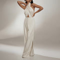 Womens Sleeveless Halterneck Sexy Backless Jumpsuit Clarke Vibe Store