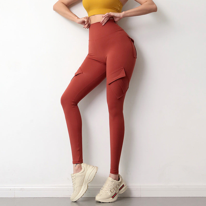 Two-piece Clarke Vibe Store high waist yoga pants set, showing slim fit, breathable fabric, and stylish design for exercise and running.