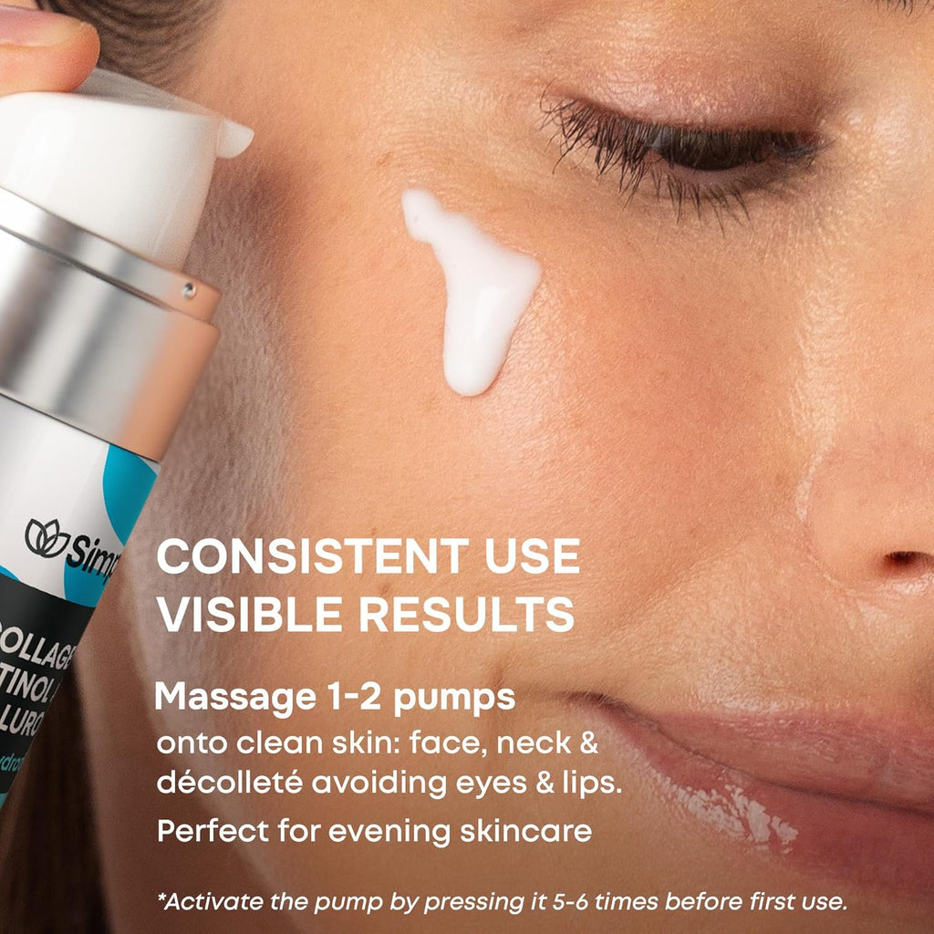 SimplyVital Collagen, Retinol & Hyaluronic Acid Serum - Anti-Aging Moisturizer for Face, Neck & Décolleté - Made in USA, Deep Moisturizing Skin Care Complex - Hydrating Facial Serum for Women, 1 fl.oz Clarke's Vibe Store