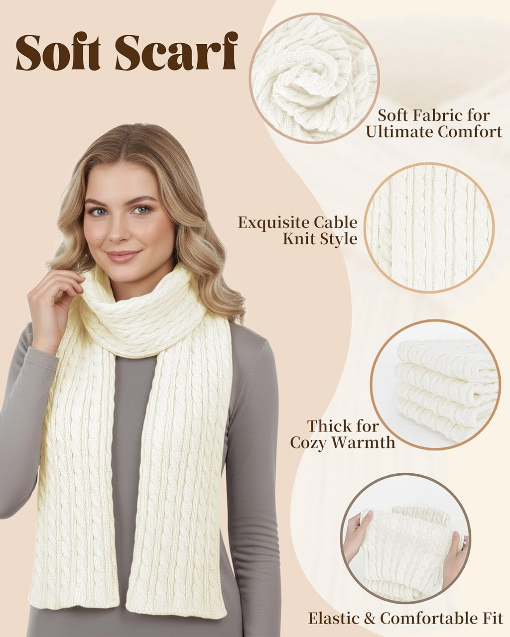 DODOKIE 5 Pieces Winter Beanie Hat Scarf Gloves Touchscreen & Thick Socks Set for Women Stocking Stuffers Mom Clarke's Vibe Store
