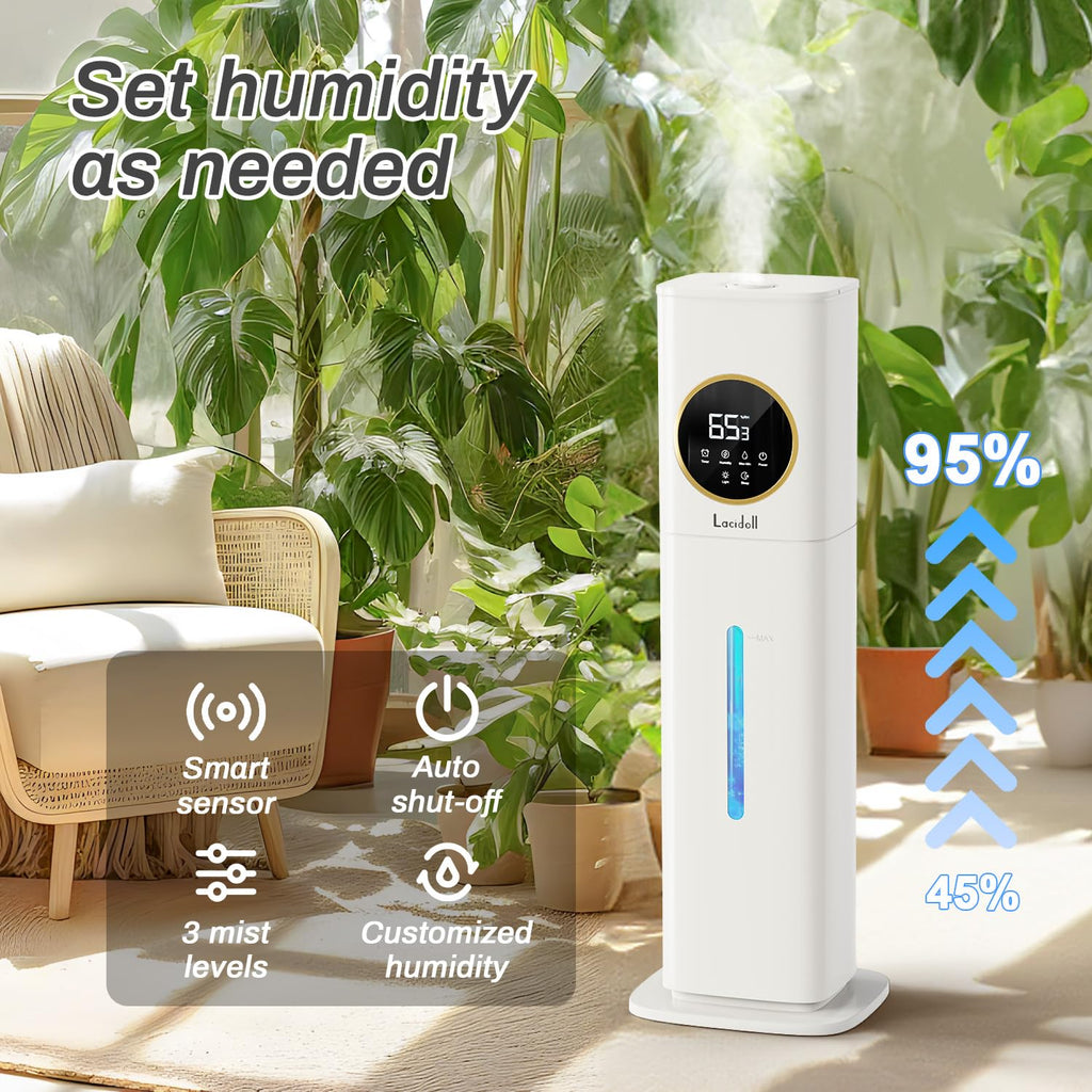 Humidifier Large Room Bedroom with Night Light, 2.1Gal(8L) Humidifiers for Home with Essential Oil Diffuser, Top Fill Whole House Cool Mist Humidifiers for Plants Baby Kids Adults(Black) Clarke's Vibe Store