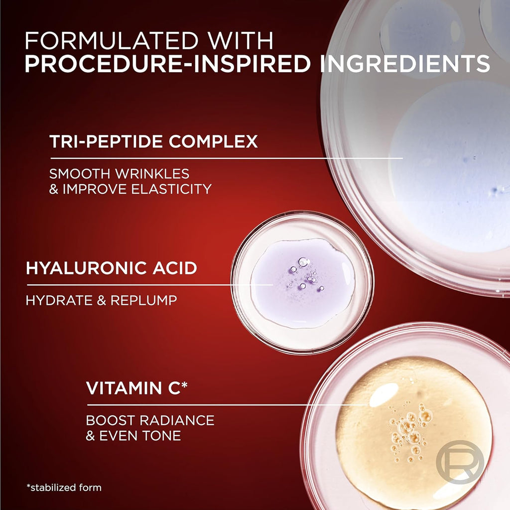 L'Oreal Paris Revitalift Triple Power Age-Defying Face Serum, Anti Aging Serum with 3 in 1 Benefits, Reduces Wrinkles, Firms and Brightens Skin, Includes Sample Clarke's Vibe Store