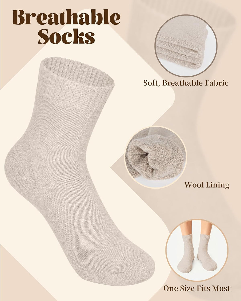 DODOKIE 5 Pieces Winter Beanie Hat Scarf Gloves Touchscreen & Thick Socks Set for Women Stocking Stuffers Mom Clarke's Vibe Store