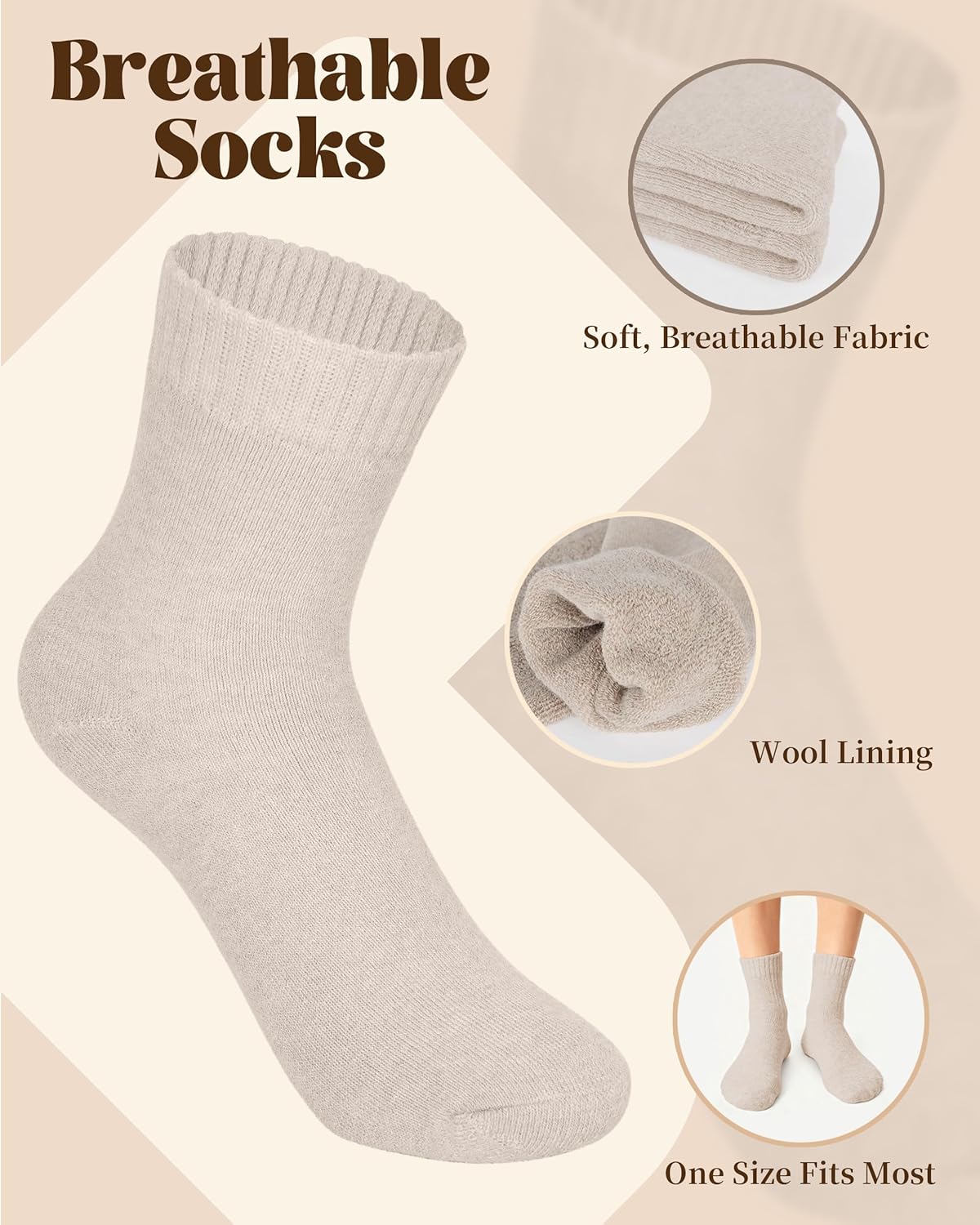 DODOKIE 5 Pieces Winter Beanie Hat Scarf Gloves Touchscreen & Thick Socks Set for Women Stocking Stuffers Mom Clarke's Vibe Store