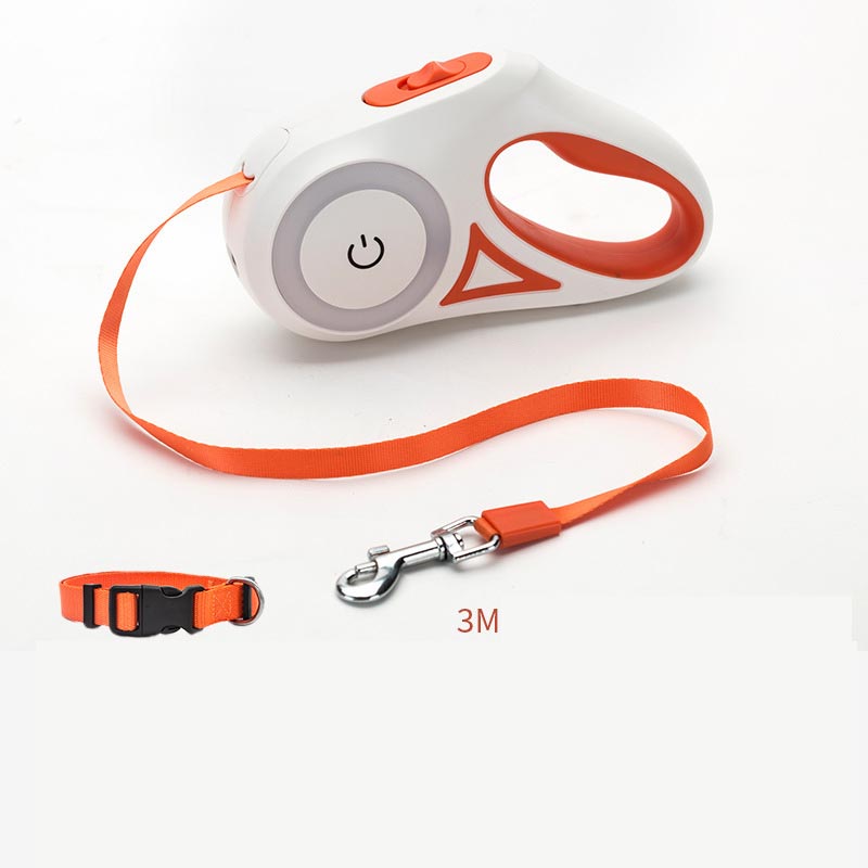 Dog Leash Retractable Leash And Dog Collar Spotlight Automatic Pet Dog Cat Traction Rope For Small Medium Dogs Pet Product Siqur Salute