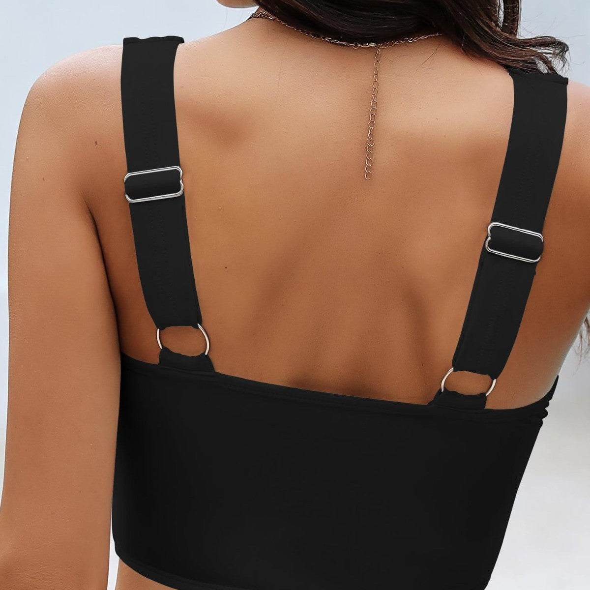 Solid-color Two-piece Sexy Deep-V Bikini Clarke Vibe Store