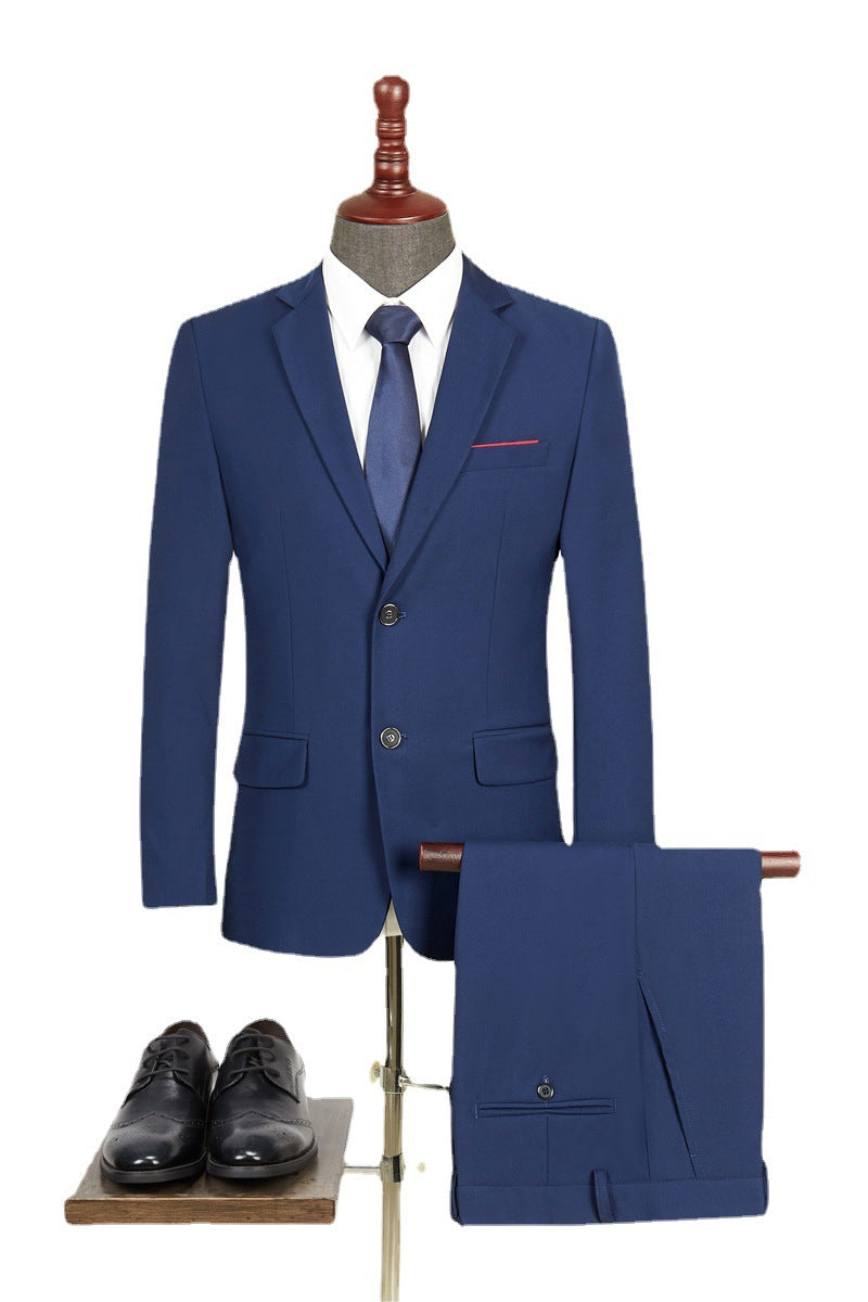 Men's Casual Business Suit Two-piece Suit Plus Size Work Ball Suit Men Clarke Vibe Store