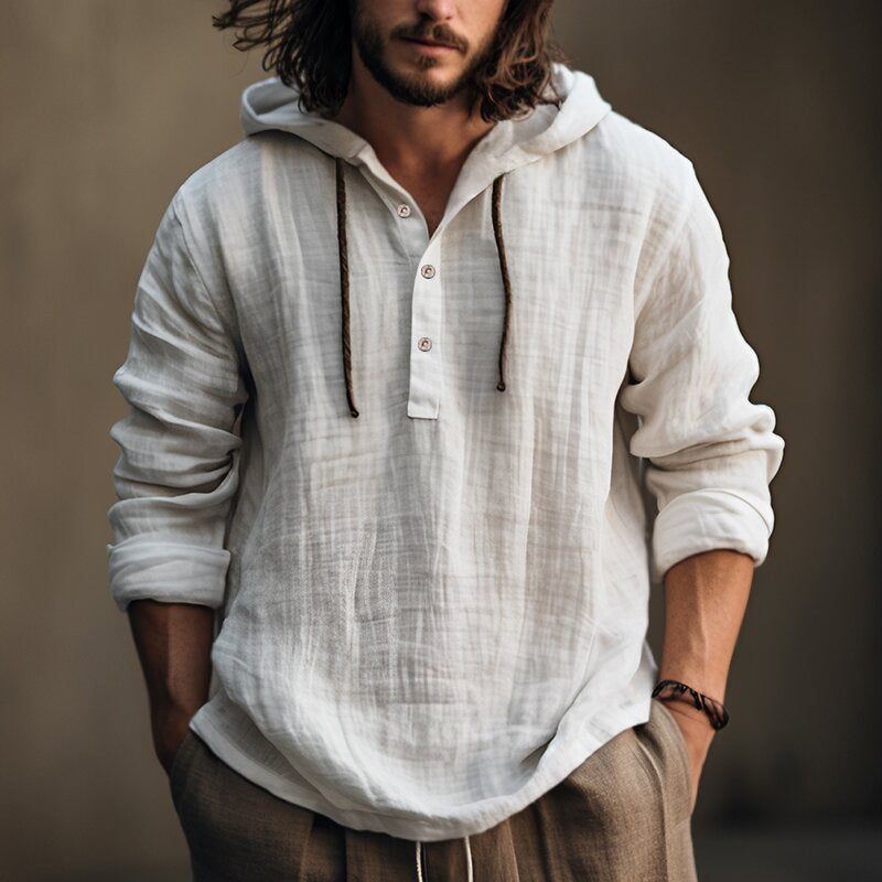 New Wish Cotton Linen Shirt Hooded Sweater Long Sleeve Hooded Casual Daily Clothing Clarke Vibe Store