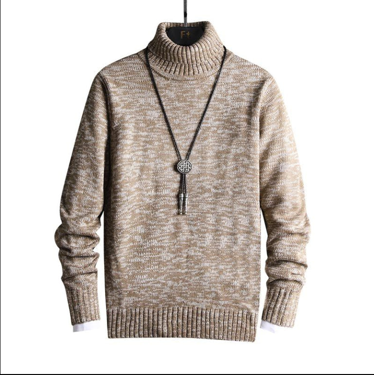 Winter New Men's Jacquard Reversible High Neck Sweater Siqur Salute