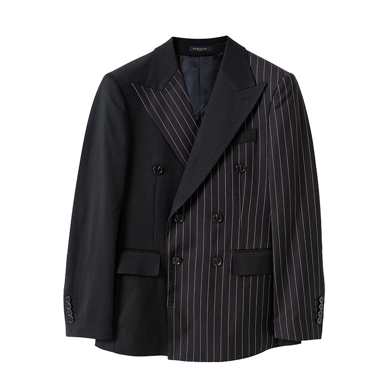 Striped Double Breasted Blazer Men Fashion Tailored Suit Clarke Vibe Store