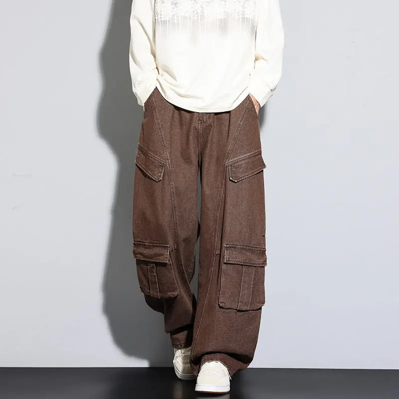 American-style Vintage Plus-size Straight-leg Casual Trousers Siqur Salute