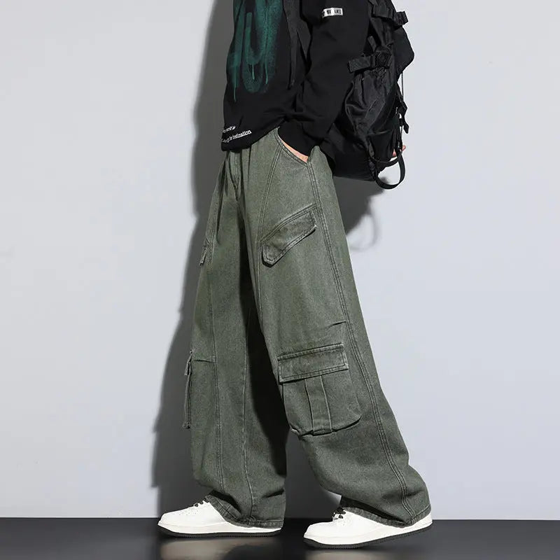 American-style Vintage Plus-size Straight-leg Casual Trousers Siqur Salute