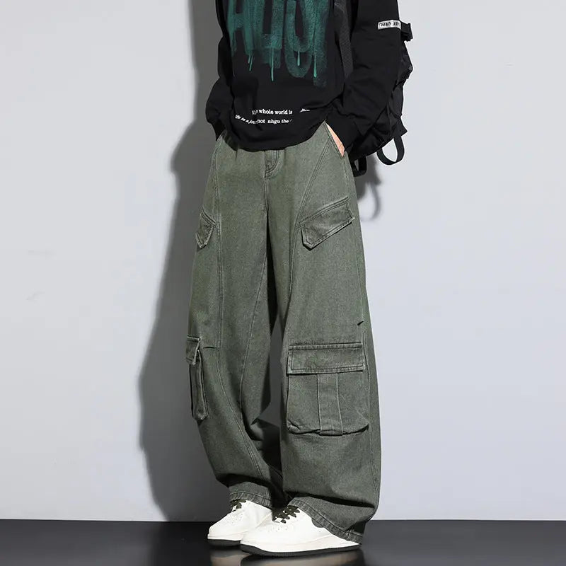 American-style Vintage Plus-size Straight-leg Casual Trousers Siqur Salute