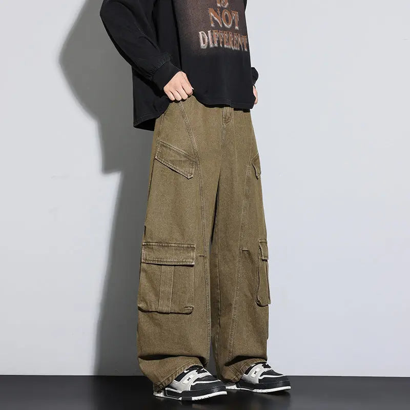 American-style Vintage Plus-size Straight-leg Casual Trousers Siqur Salute