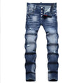 Fashionable Trendy Mens Slim-fit Denim Jeans With A Distressed Holey Design Siqur Salute