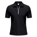 Mens Loose Corduroy Half-Zip Polo Short-Sleeve T-Shirt Siqur Salute