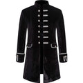Mens Solid-Color Steampunk Velvet Uniform Stand-Up Collar Coat Siqur Salute