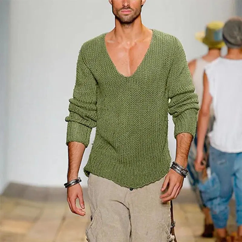 Mens Stylish Casual Knitted Pullover Sweater Siqur Salute