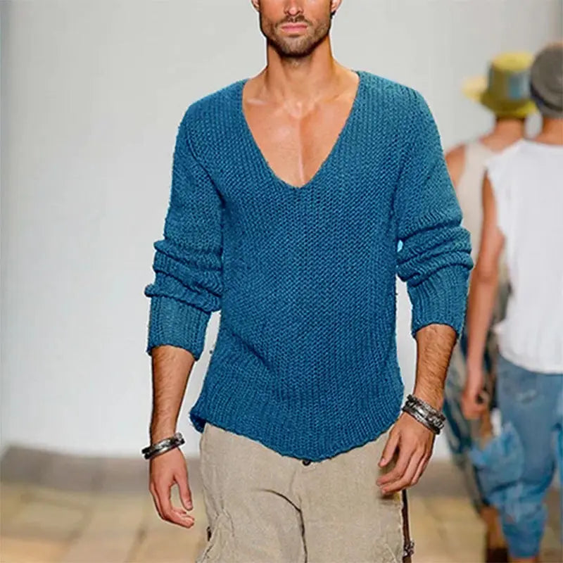 Mens Stylish Casual Knitted Pullover Sweater Siqur Salute