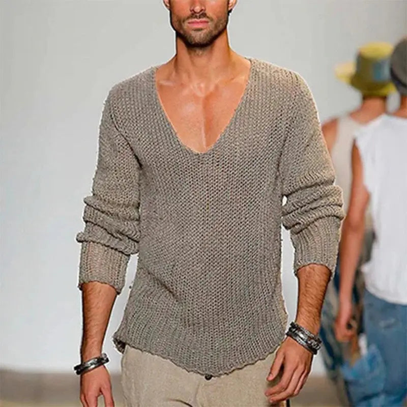 Mens Stylish Casual Knitted Pullover Sweater Siqur Salute