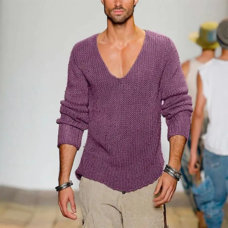 Mens Stylish Casual Knitted Pullover Sweater Siqur Salute