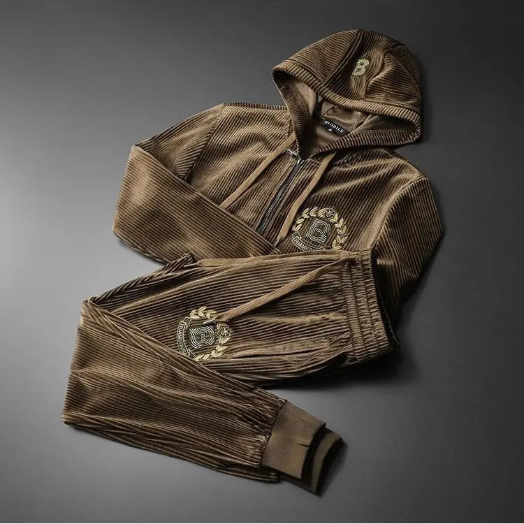 Mens Trendy Hooded Casual FallWinter Sweatshirt And Jogger Set Siqur Salute