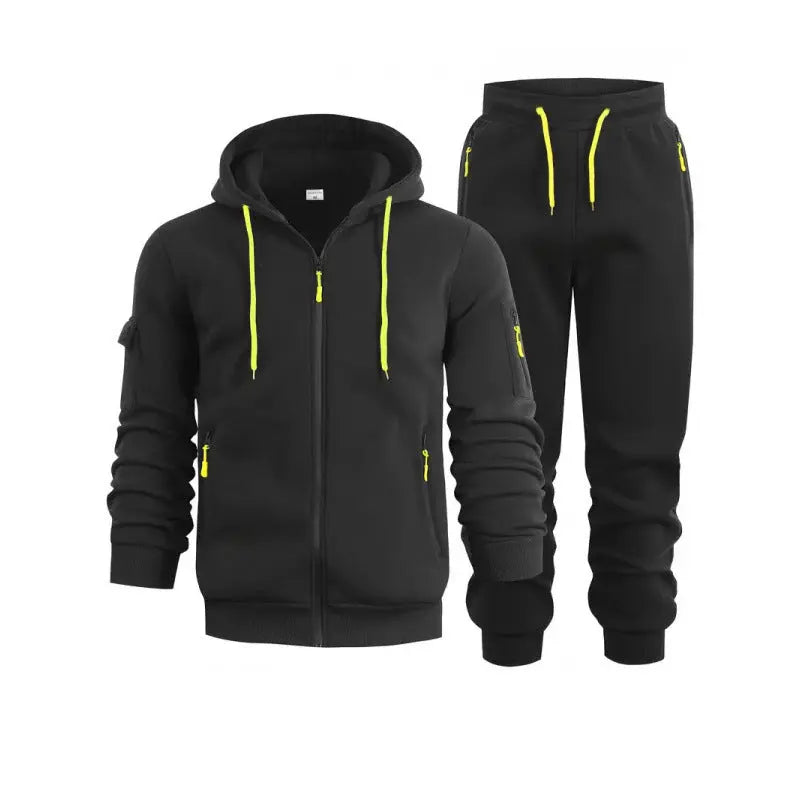 Mens Zip-Up Hoodie With Arm Pockets, Cardigan Sweatshirt Coat Siqur Salute