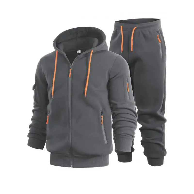 Mens Zip-Up Hoodie With Arm Pockets, Cardigan Sweatshirt Coat Siqur Salute
