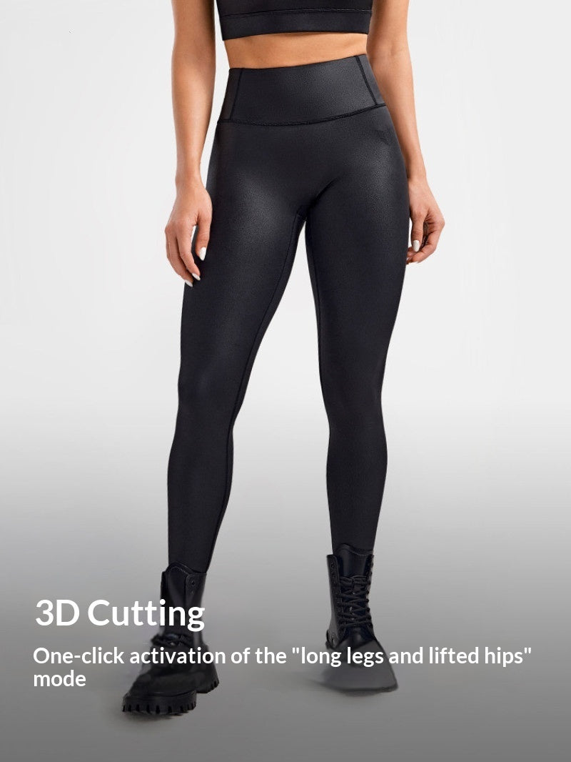 Six-pack abs workout cargo tights for women by Clarke Vibe Store, high-waist slimming yoga pants suitable for outdoor running and fitness.
