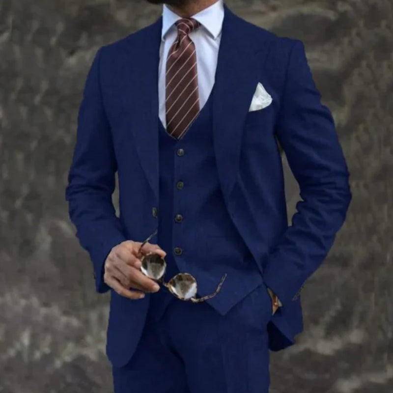 European And American Pink Business Casual Suit Three-piece Suit Men Clarke Vibe Store