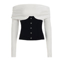 Slim-fit Faux Two-piece Belted Long-sleeve Top Clarke Vibe Store