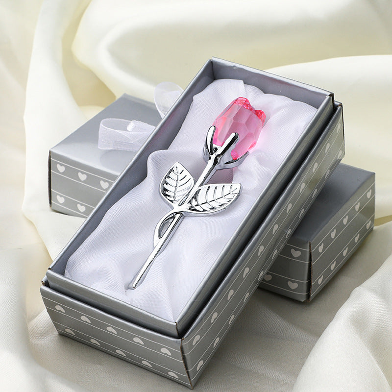 New Valentine's Day Metal Crystal Rose Decorations Clarke Vibe Store