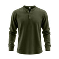 Mens Casual Loose-fit Long-sleeve Henley Shirt Clarke Vibe Store